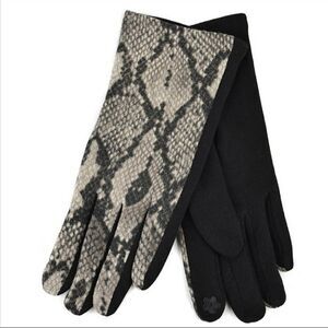 Animal Print Snakeskin Design Touchscreen Gloves